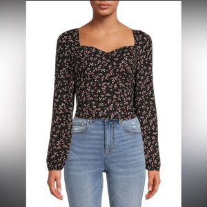 Juniors Sweetheart Bustier Top - Floral